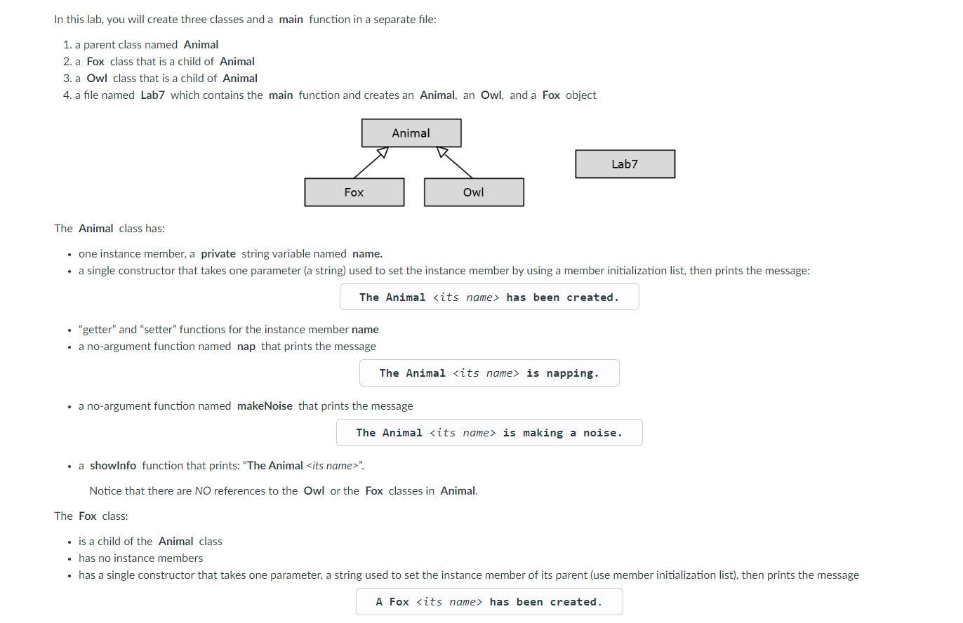 Solved (Advanced C++) I need help to create three classes | Chegg.com