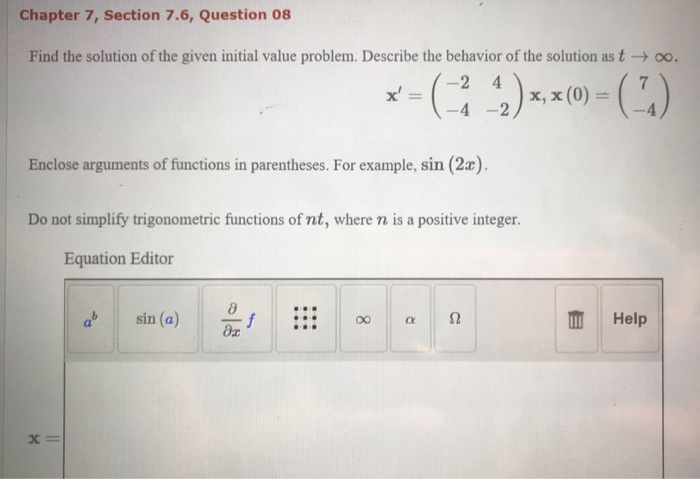 Solved Chapter 7, Section 7.6, Question 08 Find the solution | Chegg.com