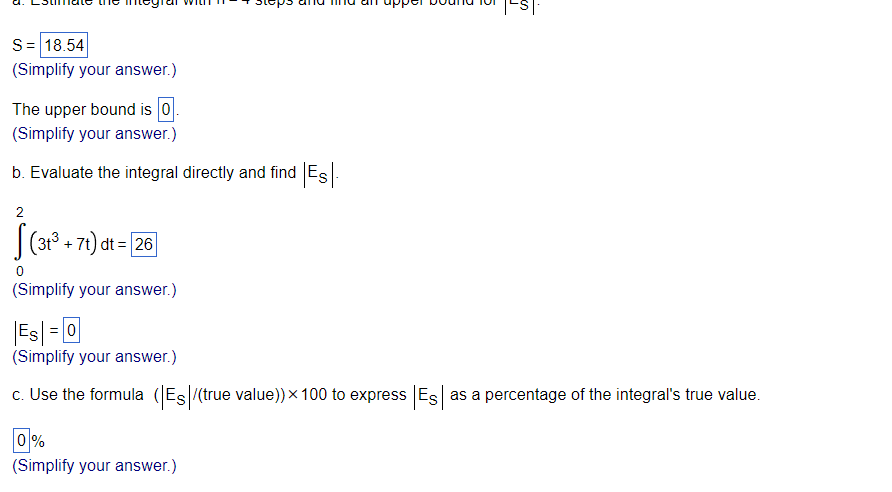 Solved ∫02(3t3 7t)dt I Using the trapezoidal rule complete Chegg com