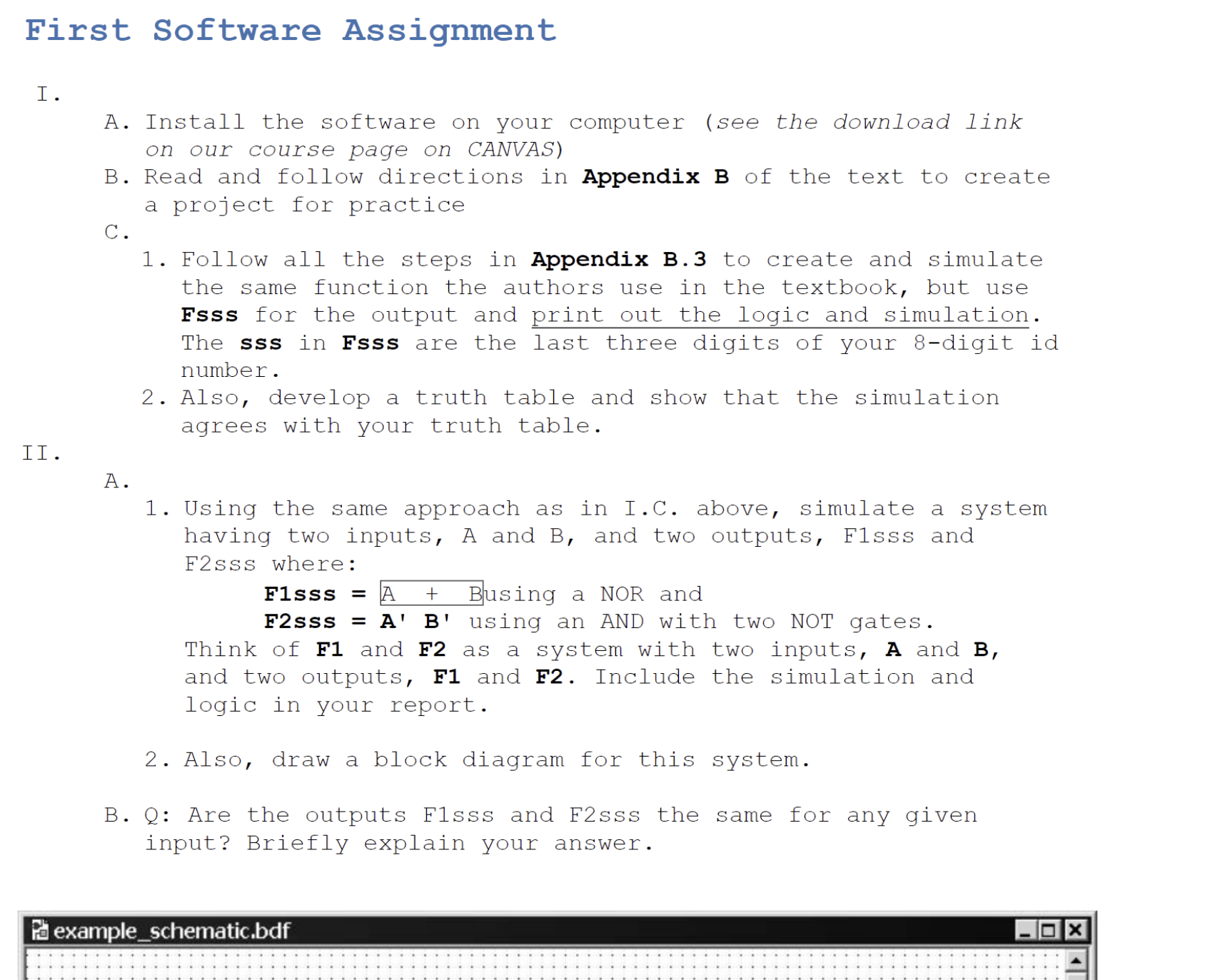 Solved First Software AssignmentI.A. ๏ปฟInstall the software | Chegg.com