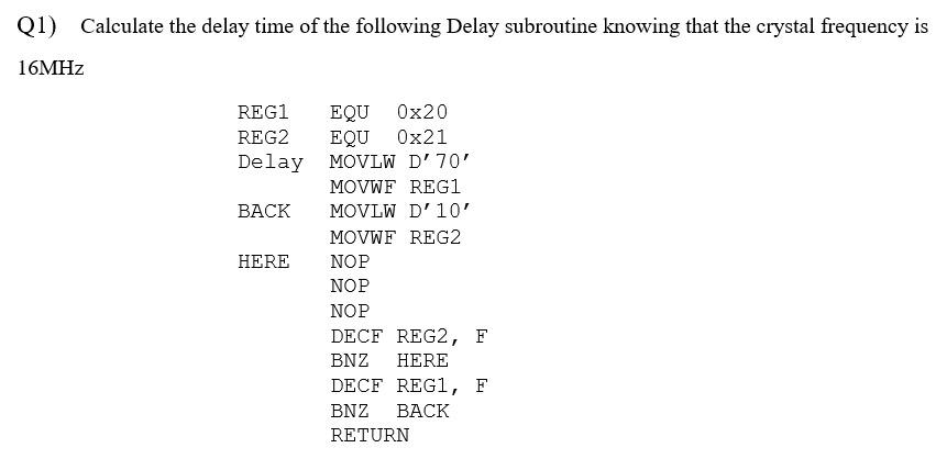 Solved (1) Calculate the delay time of the following Delay | Chegg.com