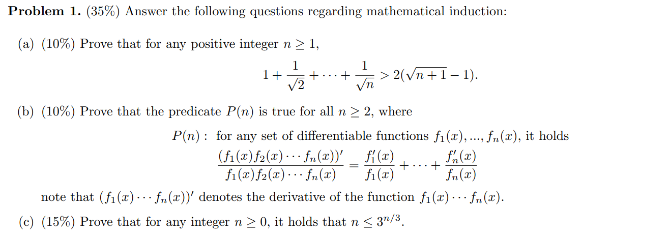 Solved Problem 1. (35\%) Answer the following questions | Chegg.com