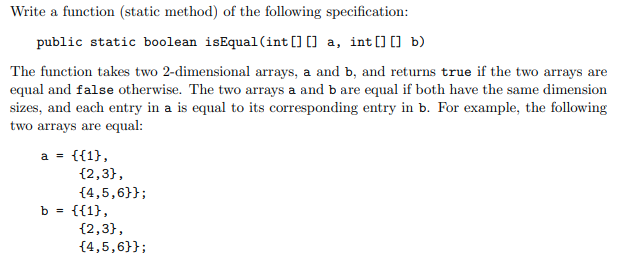 Solved Write a function (static method) of the following | Chegg.com