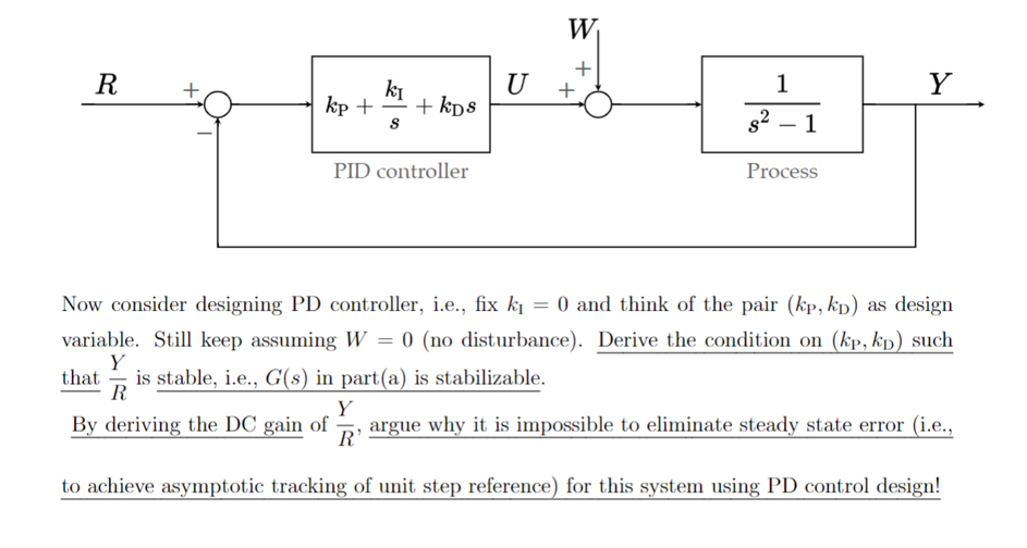 Solved Now consider designing PD controller, i.e., fix kI=0 | Chegg.com
