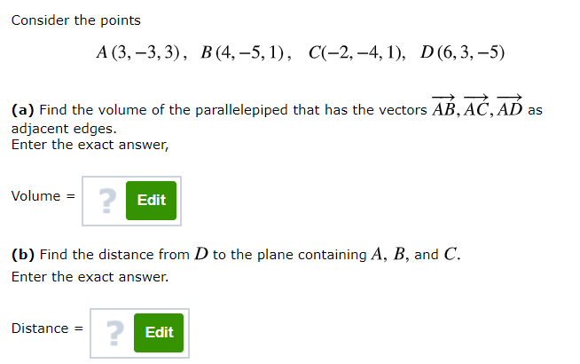 Solved Consider The Points A(3,-3,3), B(4, -5,1), | Chegg.com