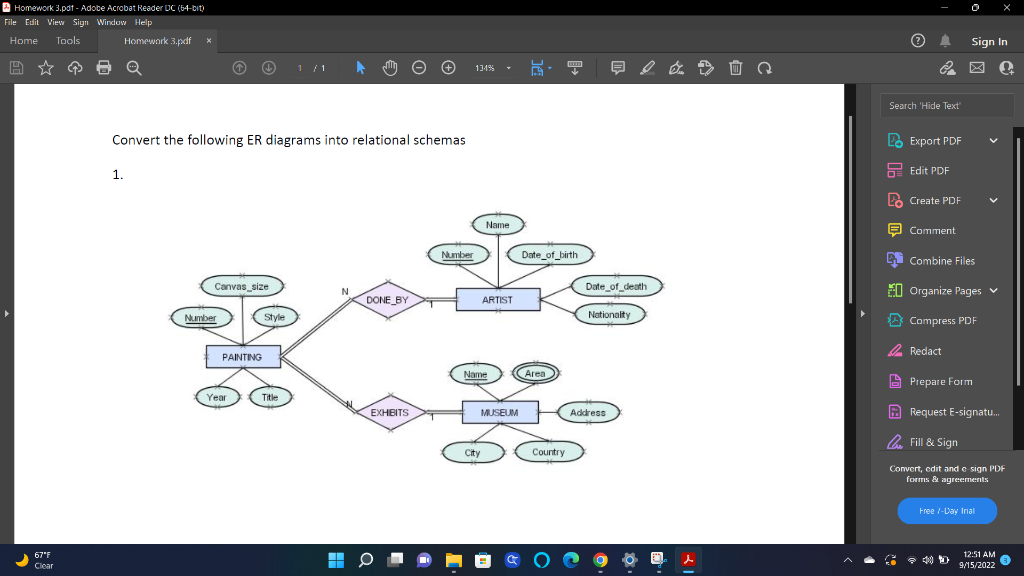 Solved Convert the following ER diagrams into relational