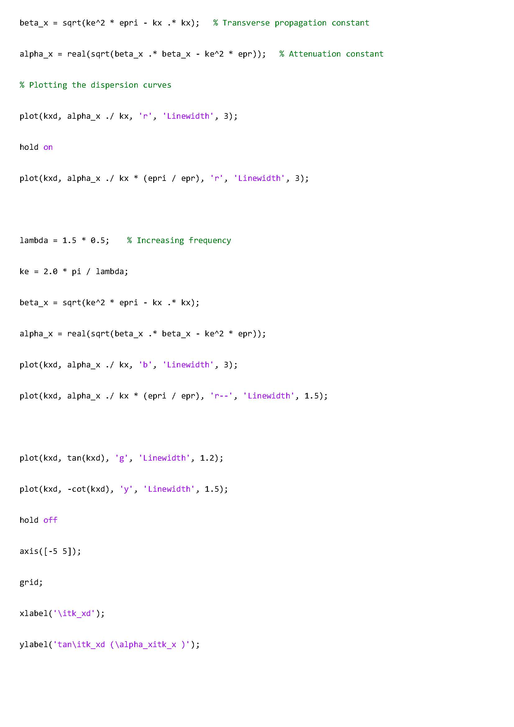 Solved beta_x epri {:-kx.**kx);,% ﻿Transverse propagation | Chegg.com