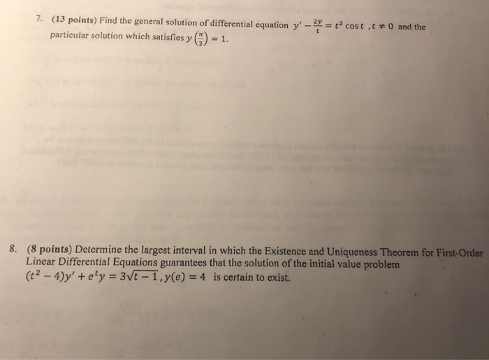 Solved 7. (13 points) Find the general solution of | Chegg.com