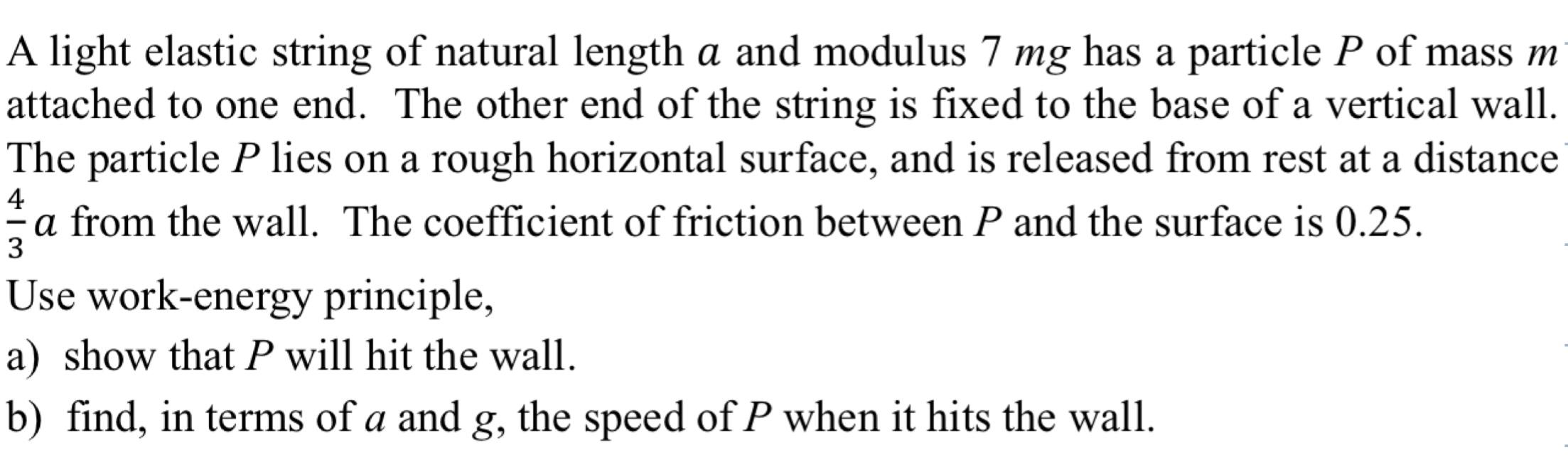 Solved 4 A light elastic string of natural length a and | Chegg.com