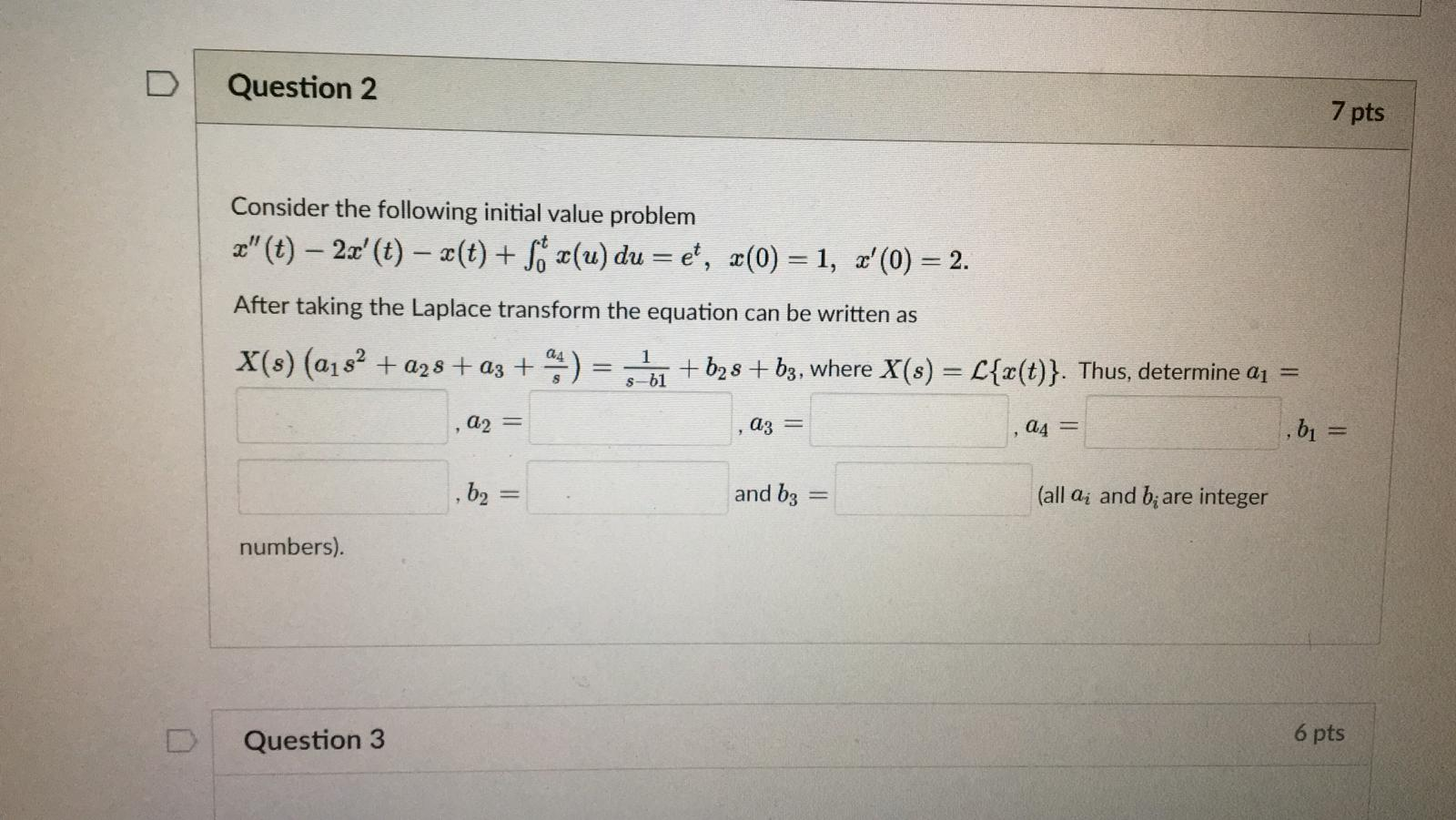 Solved Question 2 7 Pts Consider The Following Initial Va Chegg Com