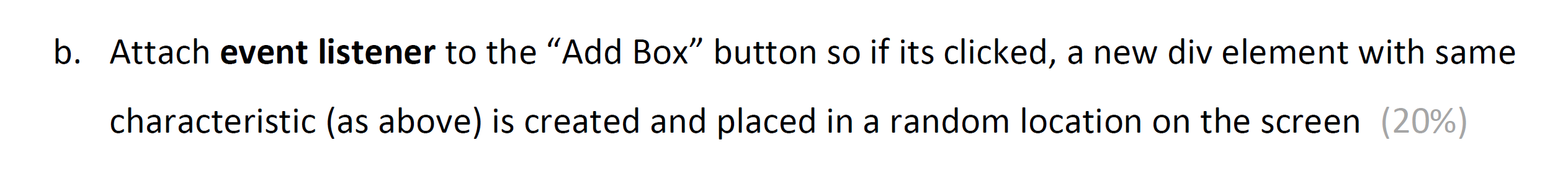 Solved b. An empty div element styled as following specs: i. | Chegg.com