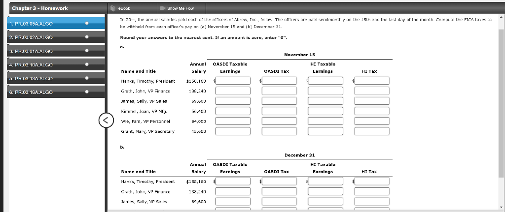 Solved Chapter 3 - Homework eBook Show Me How 1. PR.03.05A | Chegg.com