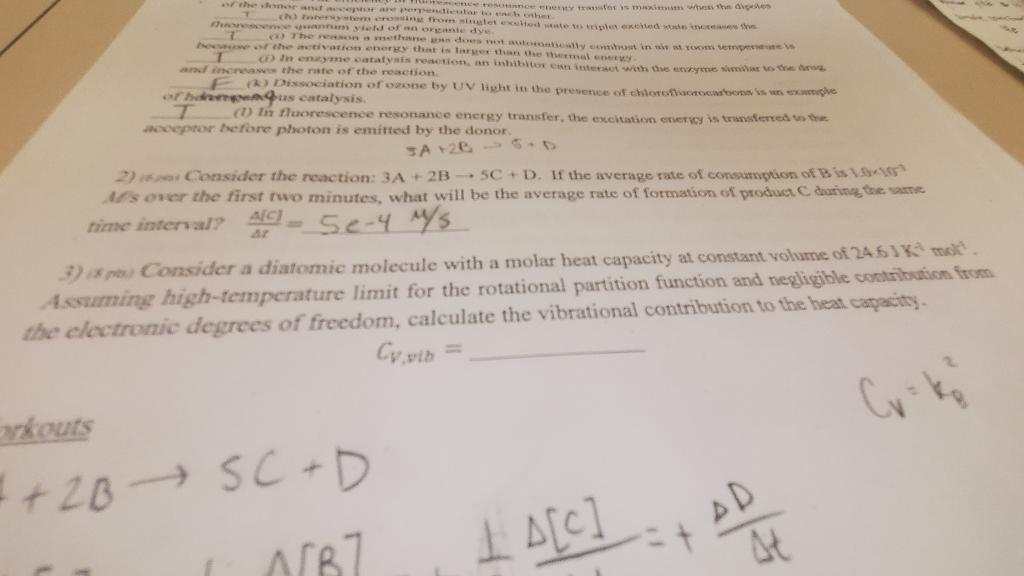 Solved =A+2B→S+D 2) insa, Consider the reaction: 3 A+2 | Chegg.com