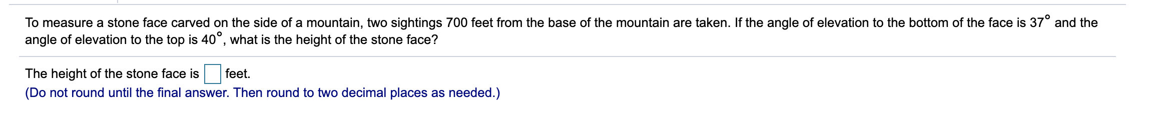 Solved To measure a stone face carved on the side of a | Chegg.com