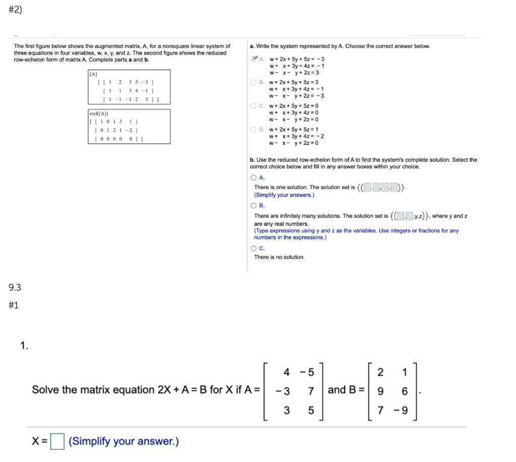 14 Solve The System Of Equations Using Matrices Use Chegg Com