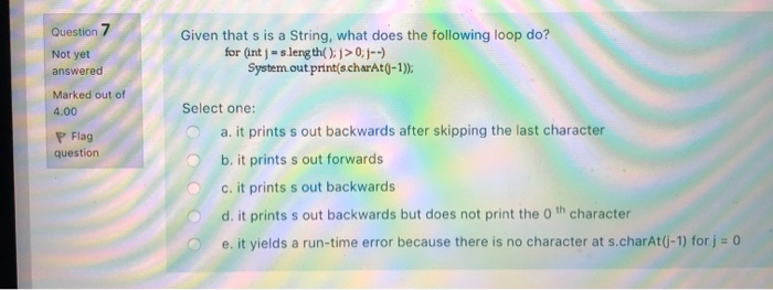 Solved Question / Given That S Is A String, What Does The | Chegg.com