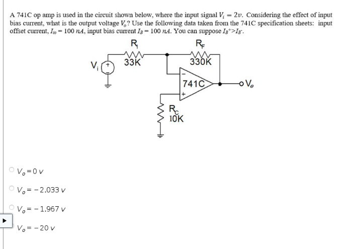 Solved A 741C Op Amp Is Used In The Circuit Shown Below, | Chegg.com