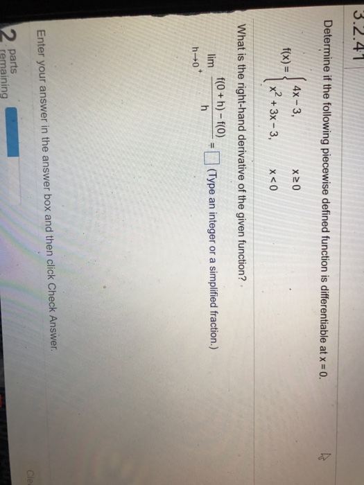 Solved Determine if the following piecewise defined function | Chegg.com