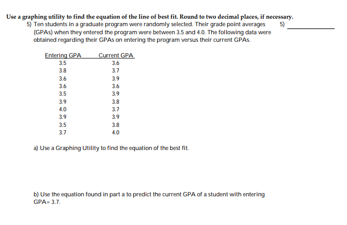 Solved Use a graphing utility to find the equation of the | Chegg.com