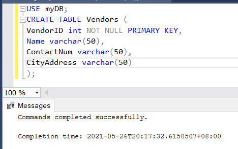 Solved 1. Previous Laboratory Session CREATE DATABASE | Chegg.com