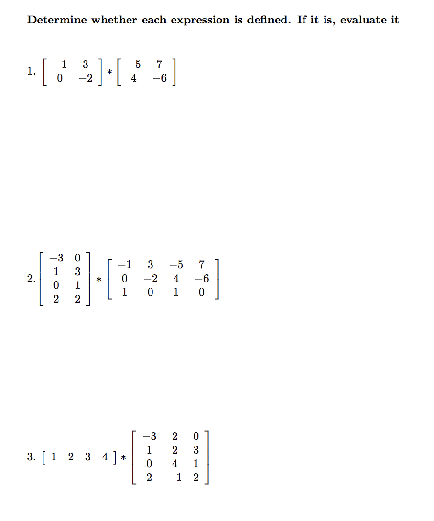 Solved Determine whether each expression is defined. If it | Chegg.com