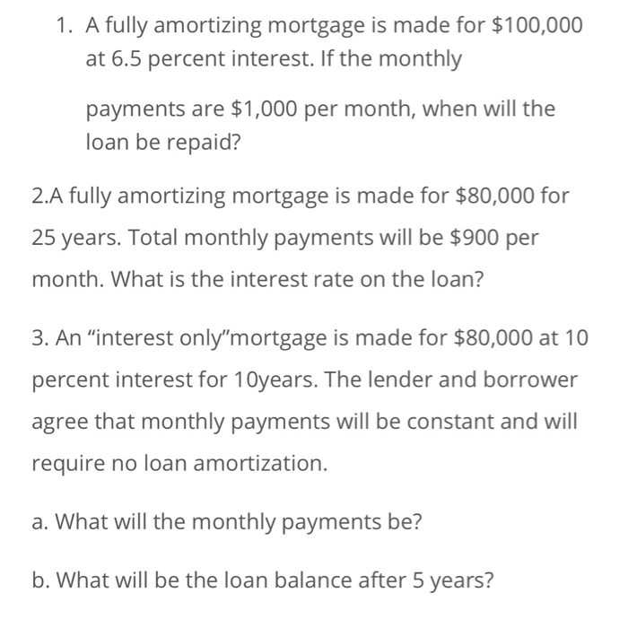 amortized mortgage