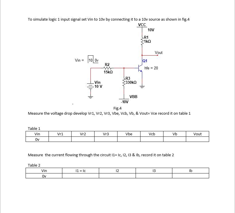 Solved Do the following tables and Construct the transistor | Chegg.com