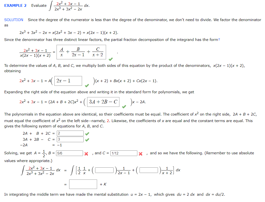 Solved 2x2 3x 1 Dx Example 2 Evaluate Since The Degree 5885