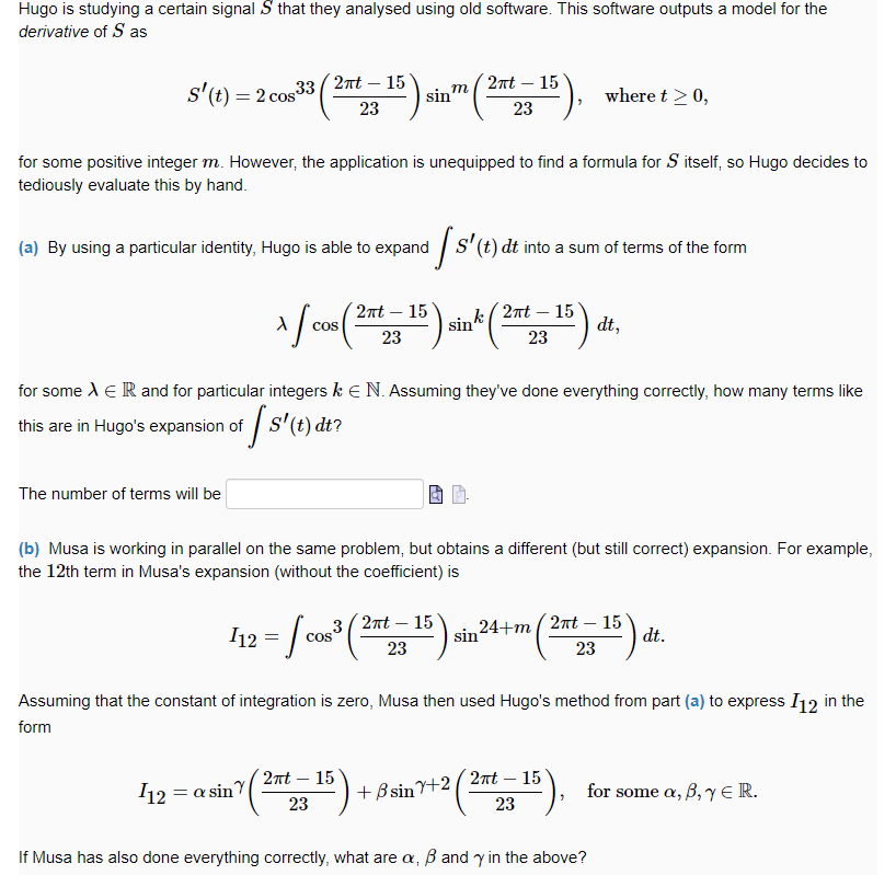 Solved Hugo is studying a certain signal S that they | Chegg.com