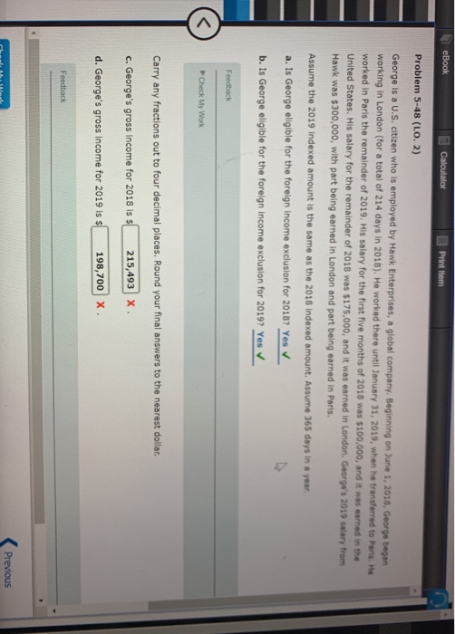 Solved Problem 5-48 (LO. 2) George is a U.s. citizen who is | Chegg.com