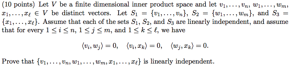 Solved (10 points) Let V be a finite dimensional inner | Chegg.com