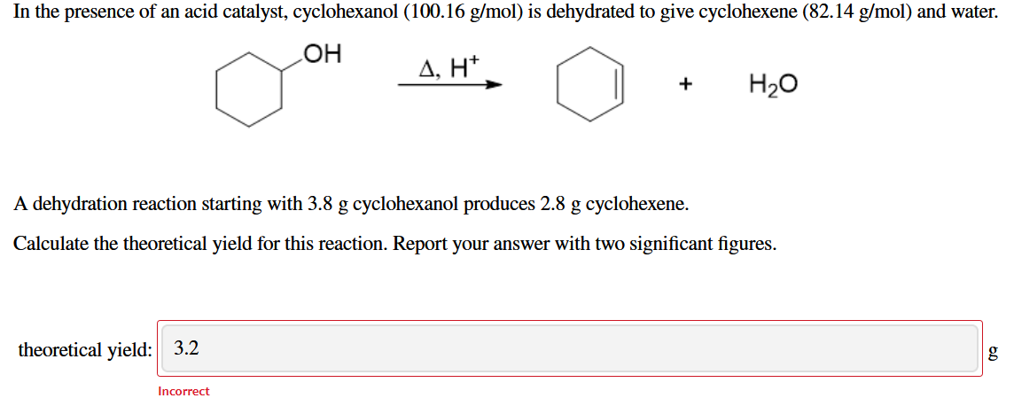 cyclohexanol dehydration