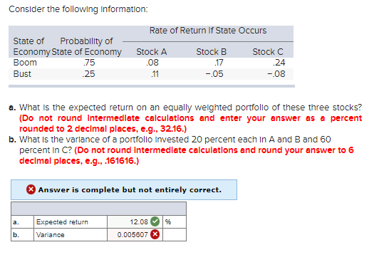 Solved Consider the following Information: Rate of Return If | Chegg.com