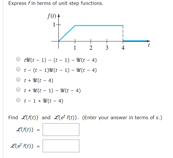 Solved Express F In Terms Of Unit Step Functions F 1 2 3