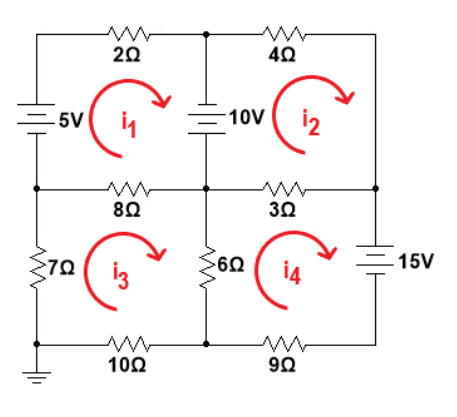 Solved Solve the following circuit for i1 , i2 , i3 , and i4 | Chegg.com