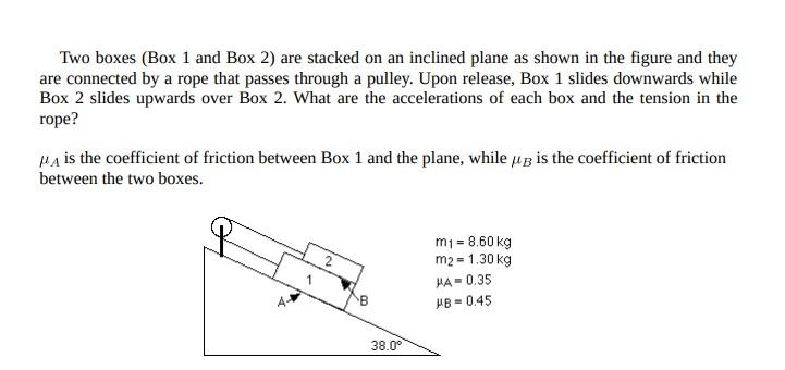 Solved Two boxes (Box 1 and Box 2) are stacked on an | Chegg.com