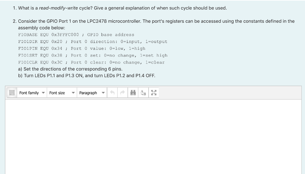 Solved 1. What is a read-modify-write cycle? Give a general | Chegg.com