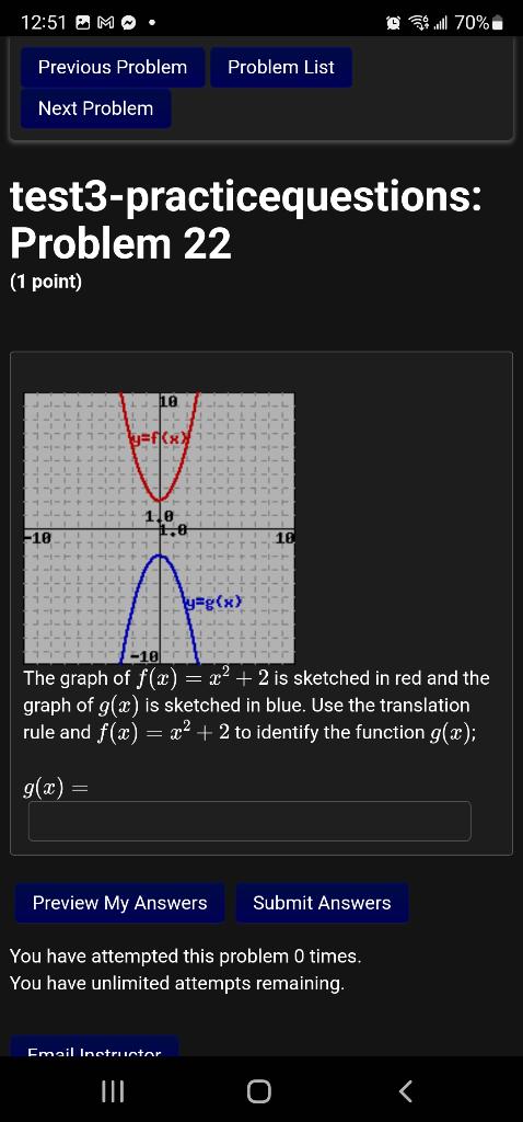 Solved test3-practicequestions: Problem 22 (1 point) The | Chegg.com