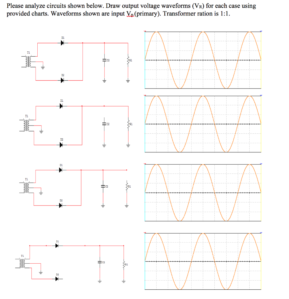 Solved Please analyze circuits shown below. Draw output | Chegg.com