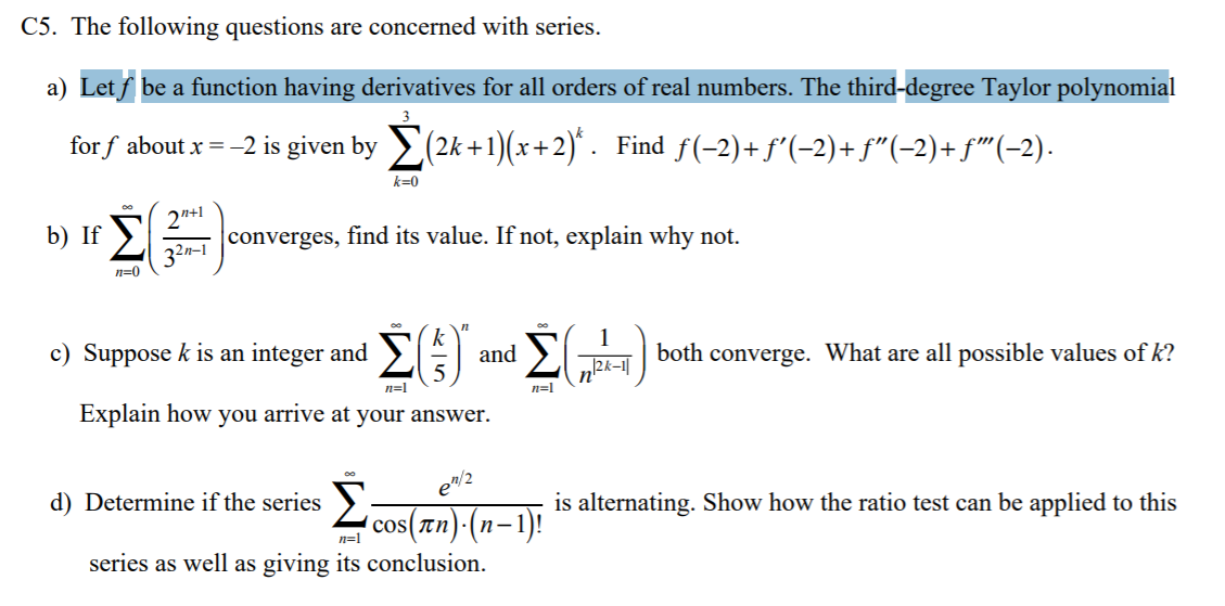 Solved C5. The following questions are concerned with | Chegg.com