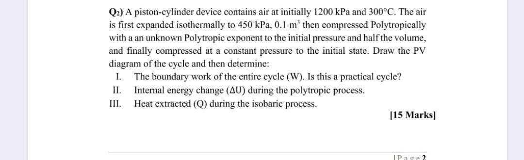 Solved Q2) A piston-cylinder device contains air at | Chegg.com