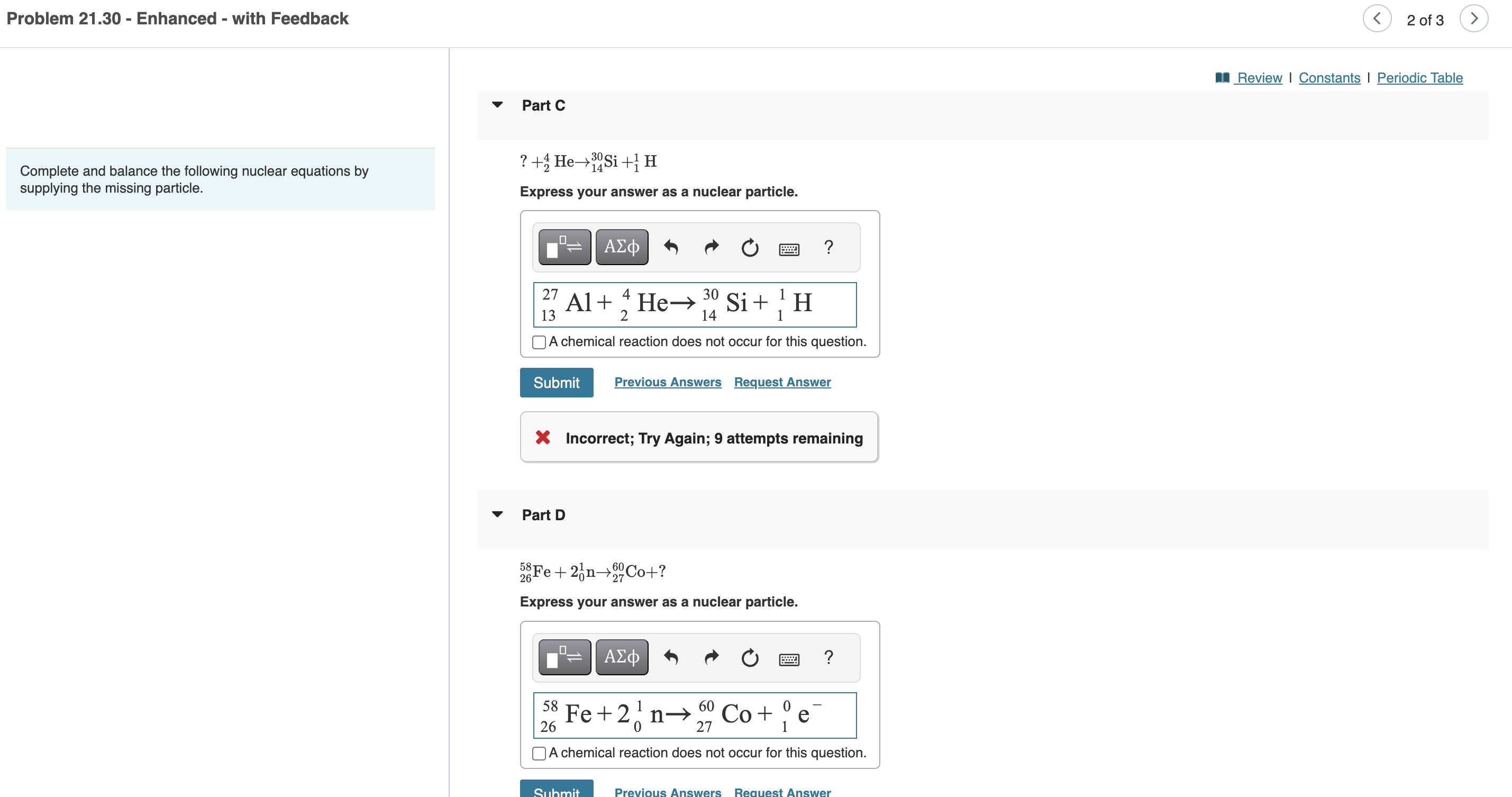 Solved Complete And Balance The Following Nuclear Equations | Chegg.com