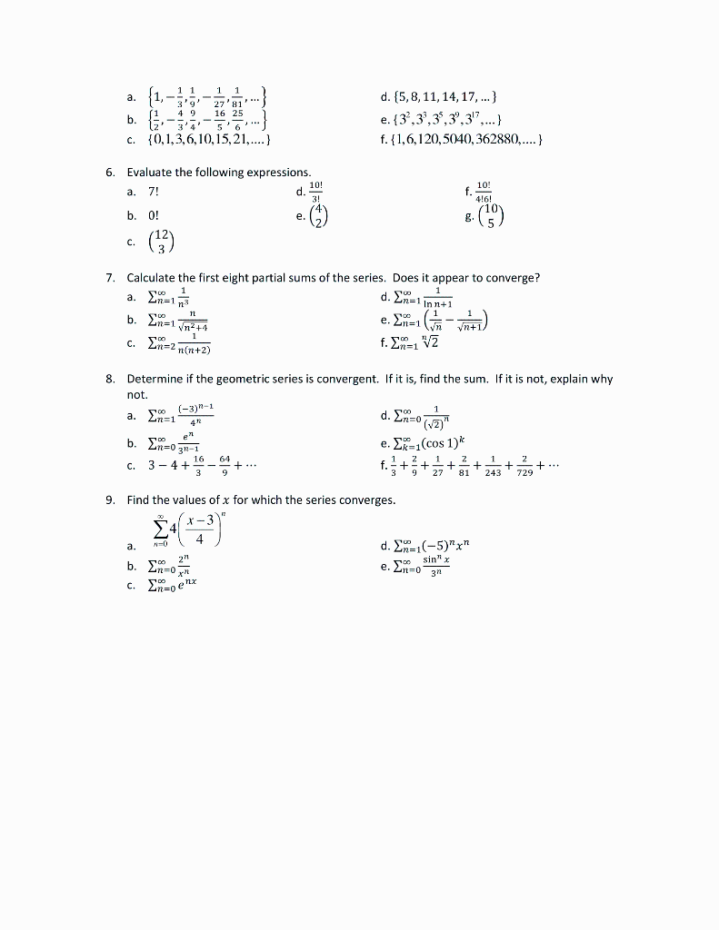 Solved Evaluate the following expressions. Solve Number 6. | Chegg.com