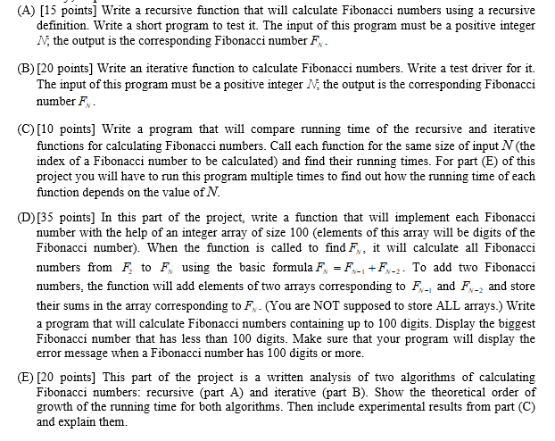 (A) [15 points] Write a recursive function that will | Chegg.com