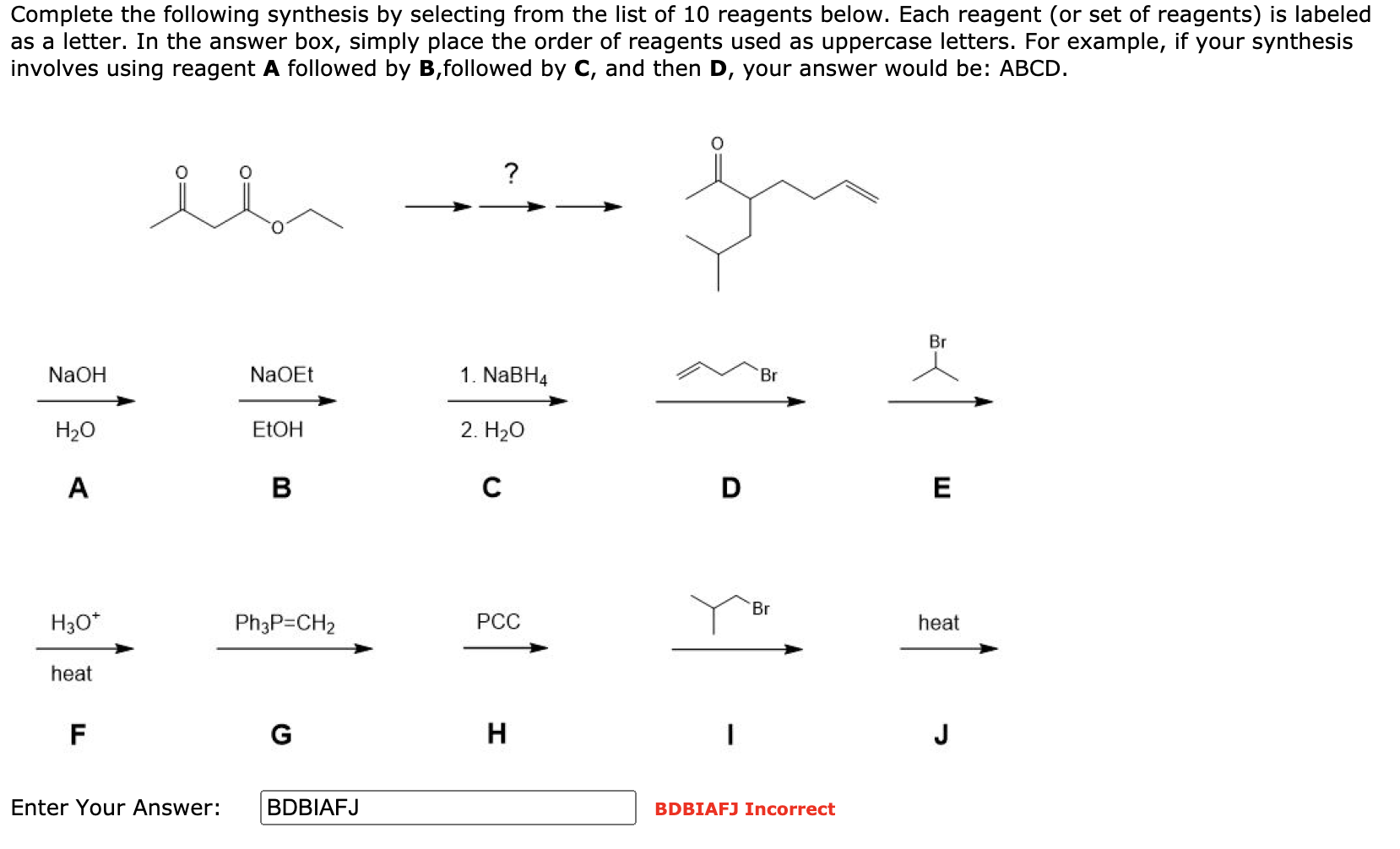 Solved Complete The Following Synthesis By Selecting From | Chegg.com