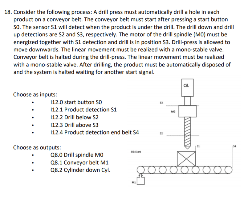 Solved 18. Consider the following process: A drill press | Chegg.com