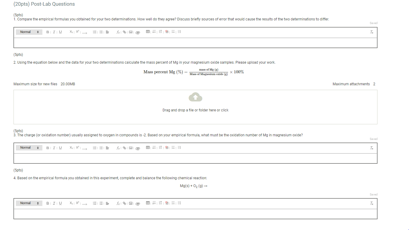 Solved The Post Lab Questions is the only ones im tryna to | Chegg.com