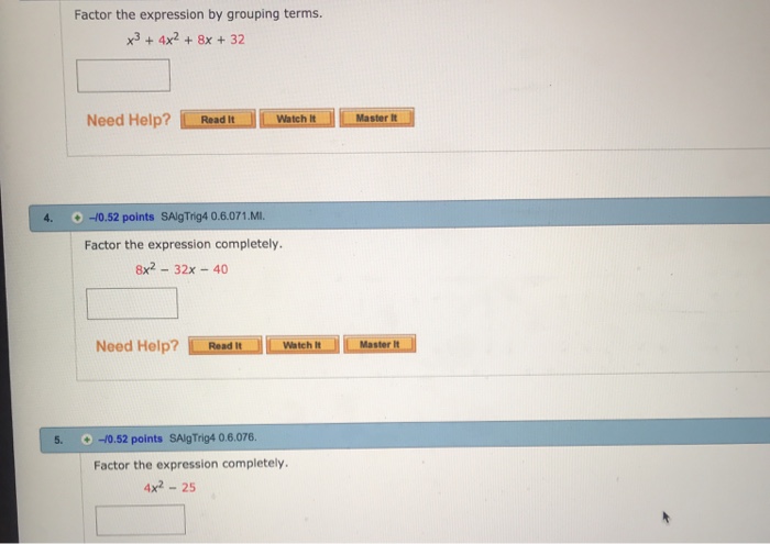 Solved Factor The Expression By Grouping Terms. X34x28x 32 | Chegg.com