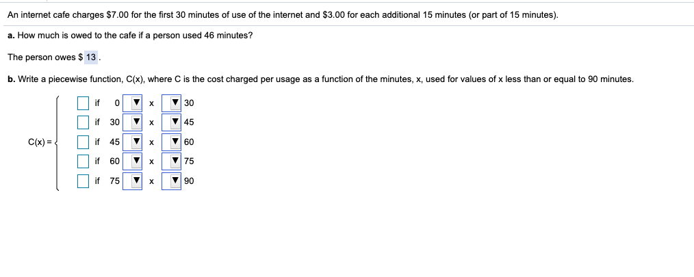 Internet Cafe Charges