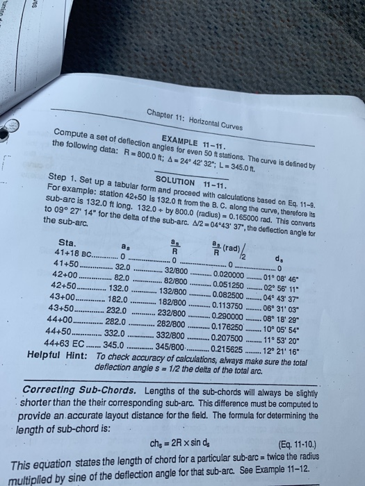 Solved I Horizontal Curves Problems Cont Cont 11 18 Chegg